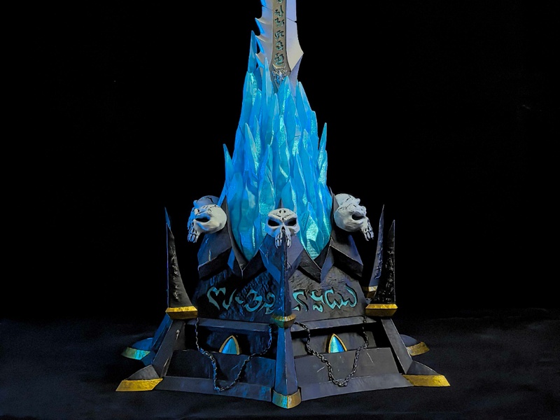 魔兽世界：寒冰之剑 3D打印模型|Warcraft – Frostmourne and Base – 3D Print Model