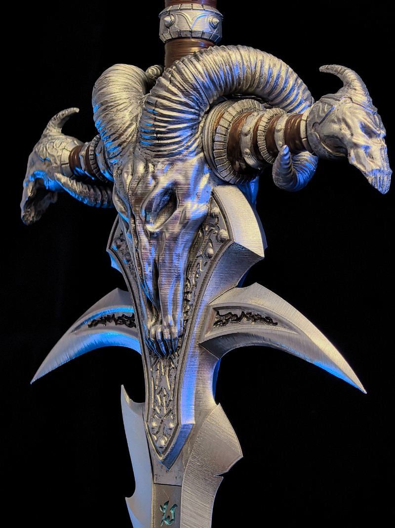 魔兽世界：寒冰之剑 3D打印模型|Warcraft – Frostmourne and Base – 3D Print Model
