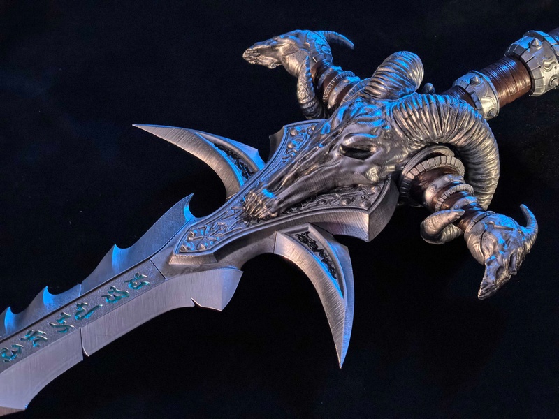 魔兽世界：寒冰之剑 3D打印模型|Warcraft – Frostmourne and Base – 3D Print Model