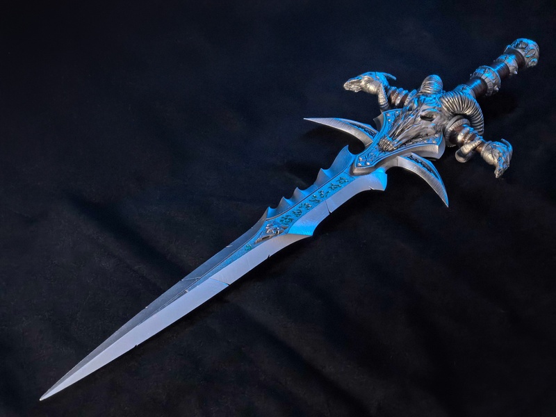 魔兽世界：寒冰之剑 3D打印模型|Warcraft – Frostmourne and Base – 3D Print Model