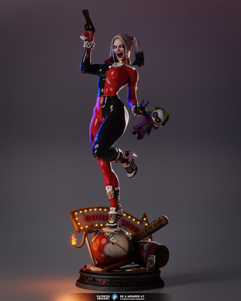 LA3Design - 哈莉·奎茵漫画版 - 3D打印模型|LA3Design – Harley Quinn Comics version – 3D Print Model STL
