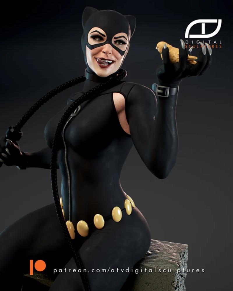 ATV数字雕塑·猫女·3D打印模型|ATV Digital Sculptures – Catwoman – 3D Print Model STL