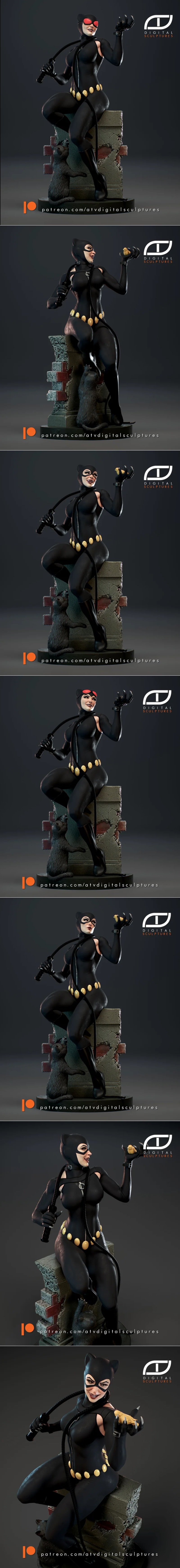 ATV数字雕塑·猫女·3D打印模型|ATV Digital Sculptures – Catwoman – 3D Print Model STL