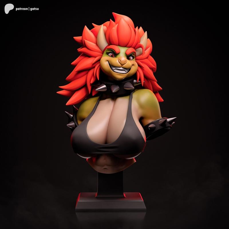 Gatsu Studios - 火山王喷火龙 3D打印模型|Gatsu Studios – Bowser Bust – 3D Print Model STL