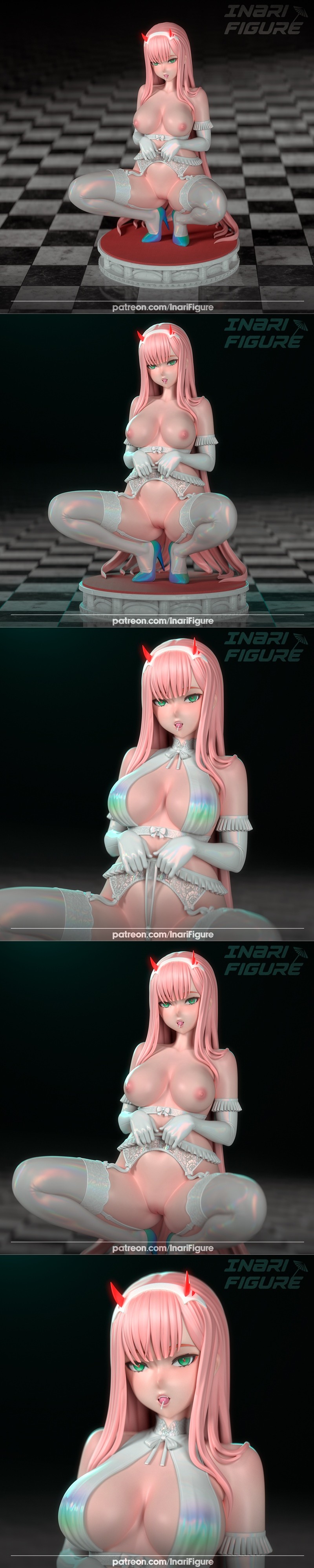 Inari系列3D打印模型：弗兰克斯之恋·零二角色立体模型|Inari Figures – Darling in the Franxx – Zero Two – 3D Print Model STL