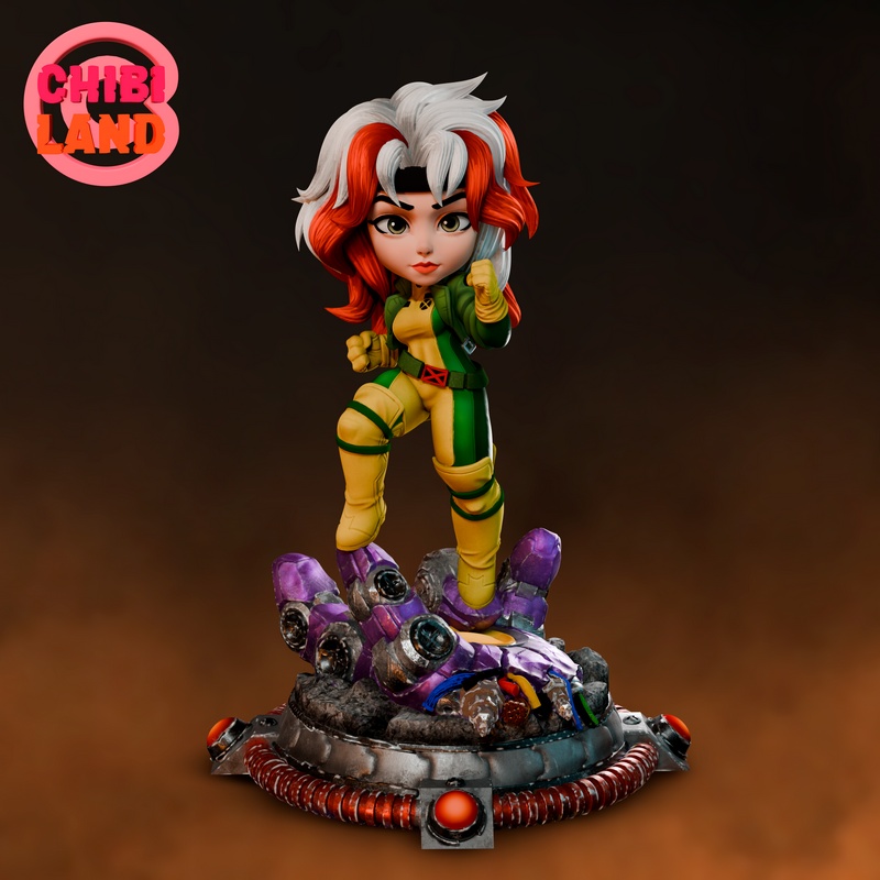 罗宾斯X战警系列Chibi风格3D打印模型|Chibi Land Figures – Rogue (X-Men) Chibi – 3D Print Model
