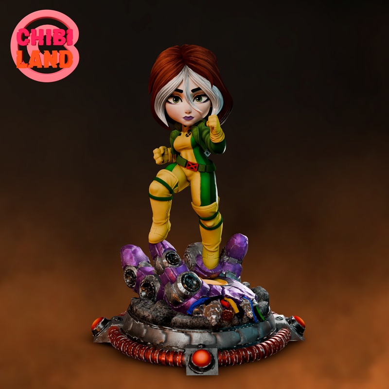 罗宾斯X战警系列Chibi风格3D打印模型|Chibi Land Figures – Rogue (X-Men) Chibi – 3D Print Model