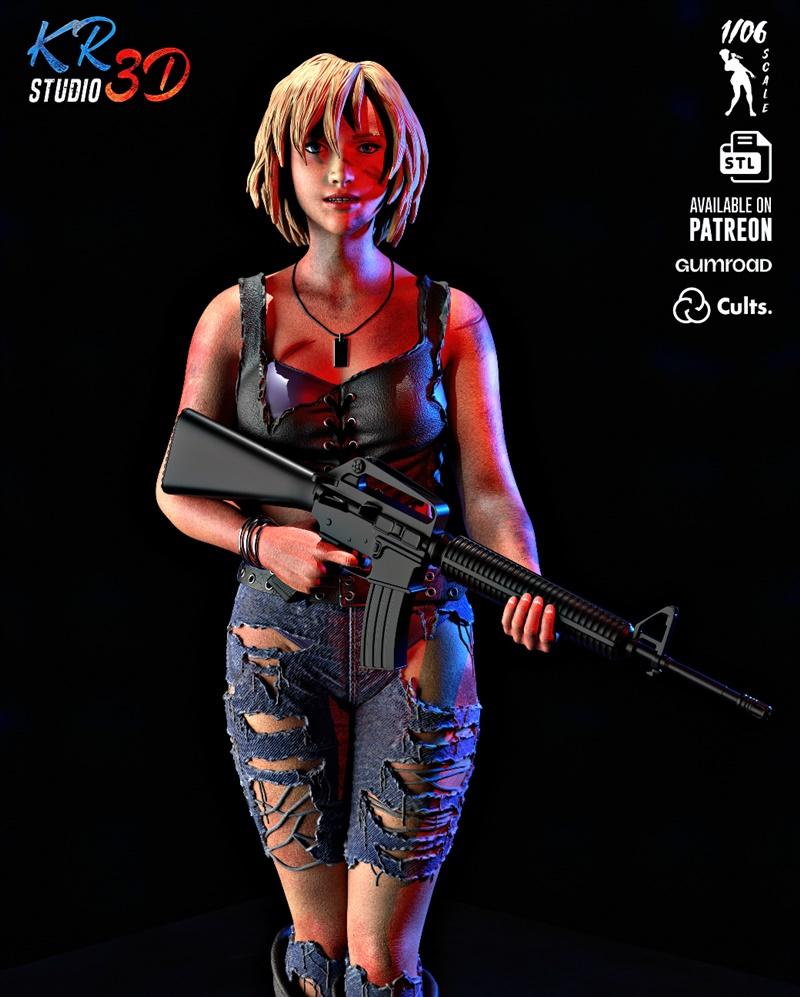 KR3D工作室 - 3D打印模型 - Aya Brea 三周年生日限定款|KR3D Studio – Aya Brea (The 3rd Birthday) – 3D Print Model STL