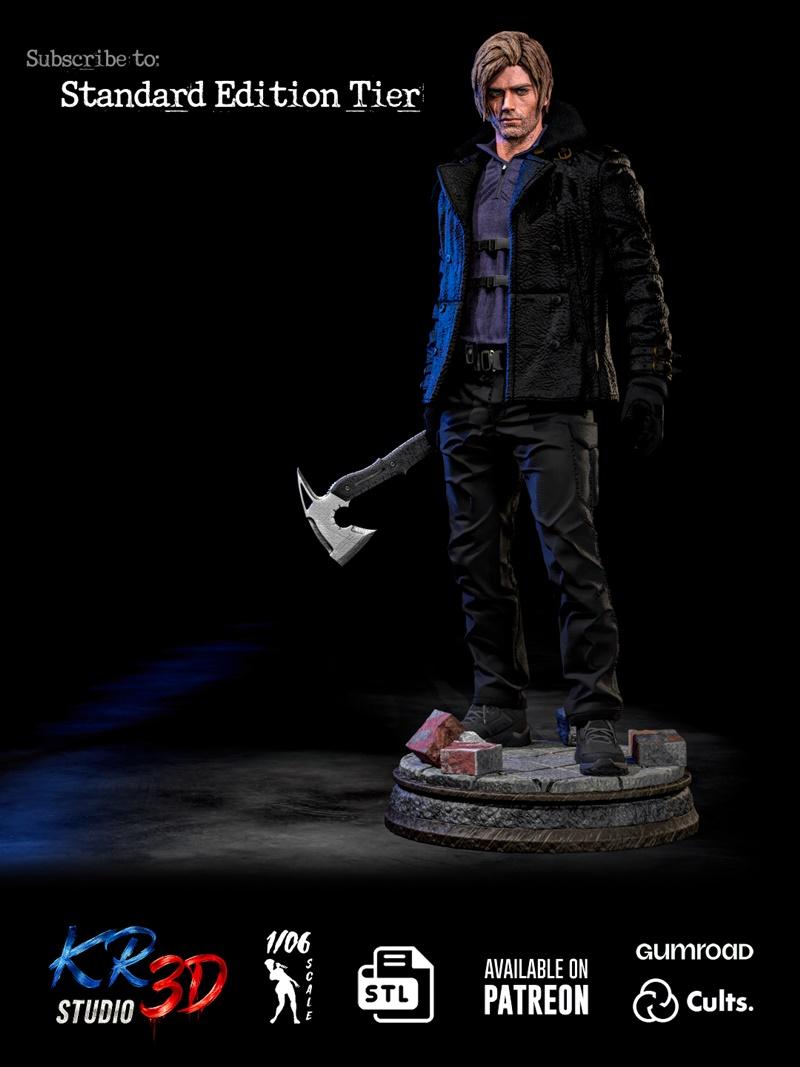 KR3D工作室 - 生化危机：安魂曲 - 李昂肯尼迪3D打印模型|KR3D Studio – Leon Kennedy – Resident Evil Requiem – 3D Print Model STL