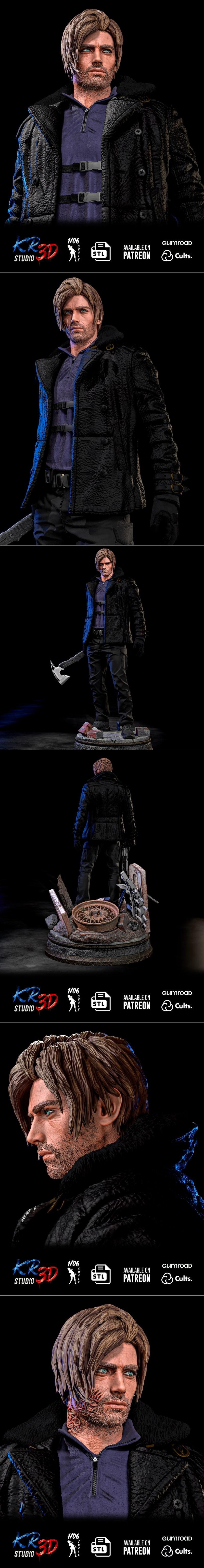 KR3D工作室 - 生化危机：安魂曲 - 李昂肯尼迪3D打印模型|KR3D Studio – Leon Kennedy – Resident Evil Requiem – 3D Print Model STL