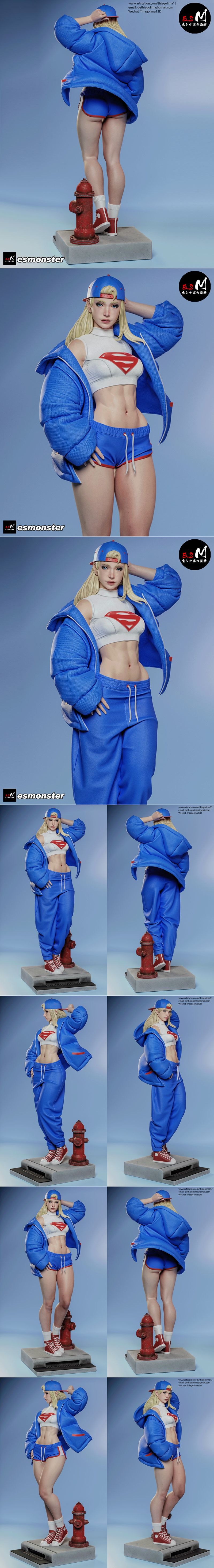 E.S.怪物 - 超级女孩P1-P2 - 3D打印模型|E.S Monster – Super Girl P1-P2 – 3D Print Model STL