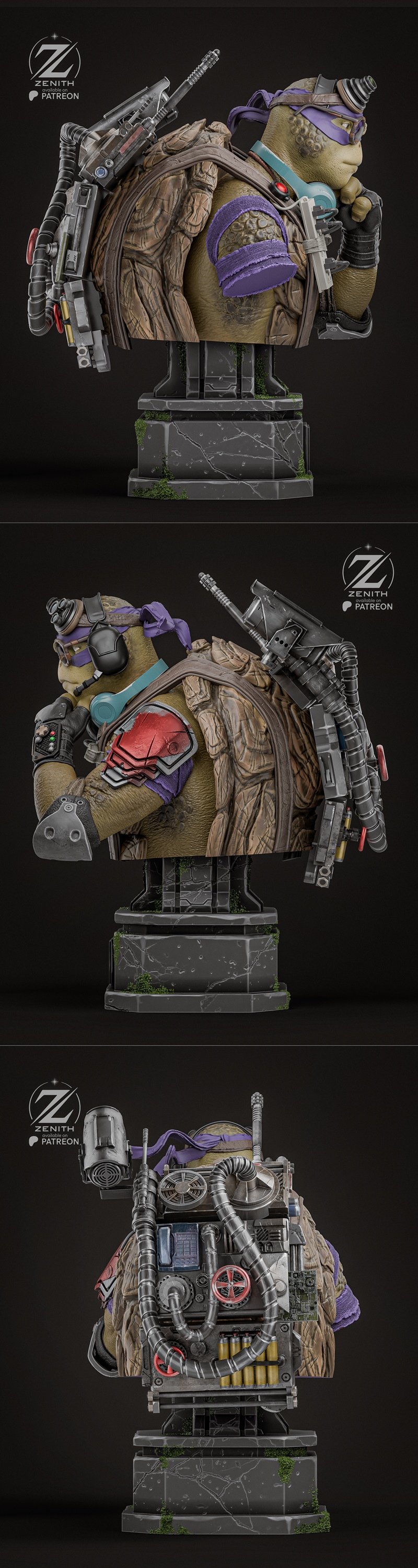 Zenith Studios 乐高忍者多纳泰罗3D打印模型|Zenith Studios – Donatello TMNT Bust – 3D Print Model STL