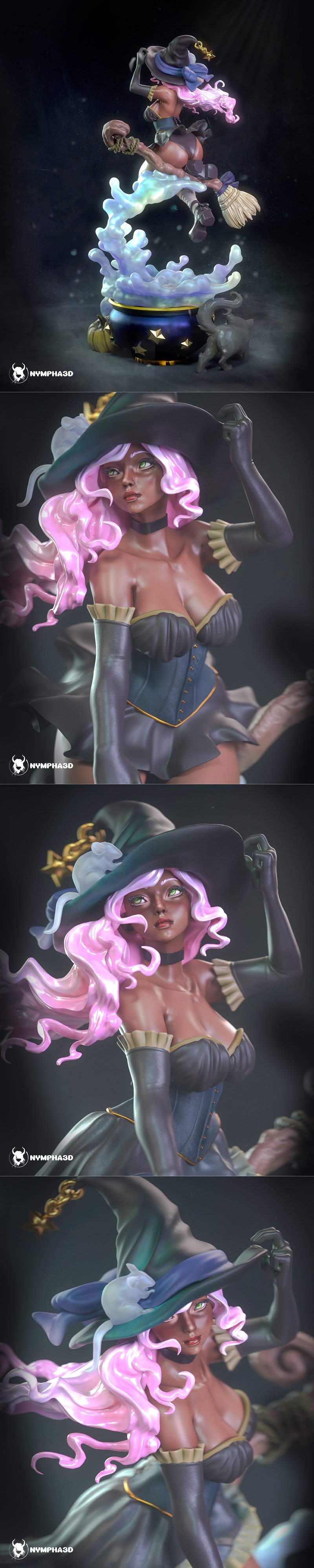 Nympha - 女巫 - 3D打印模型|Nympha – Witch – 3D Print Model STL