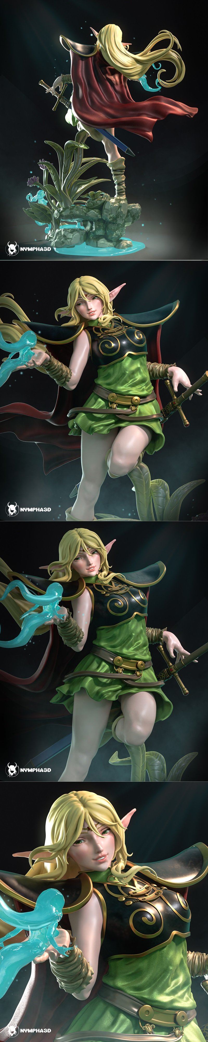 Nympha - Deedlit 3D打印模型|Nympha – Deedlit – 3D Print Model STL