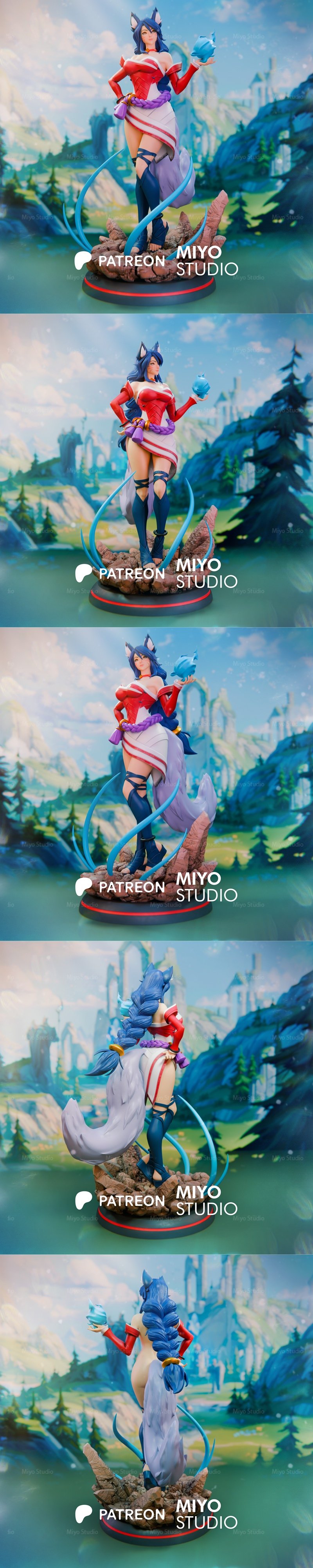 Miyo Studio - Ahri - 英雄联盟3D打印模型|Miyo Studio – Ahri – League of Legends – 3D Print Model STL