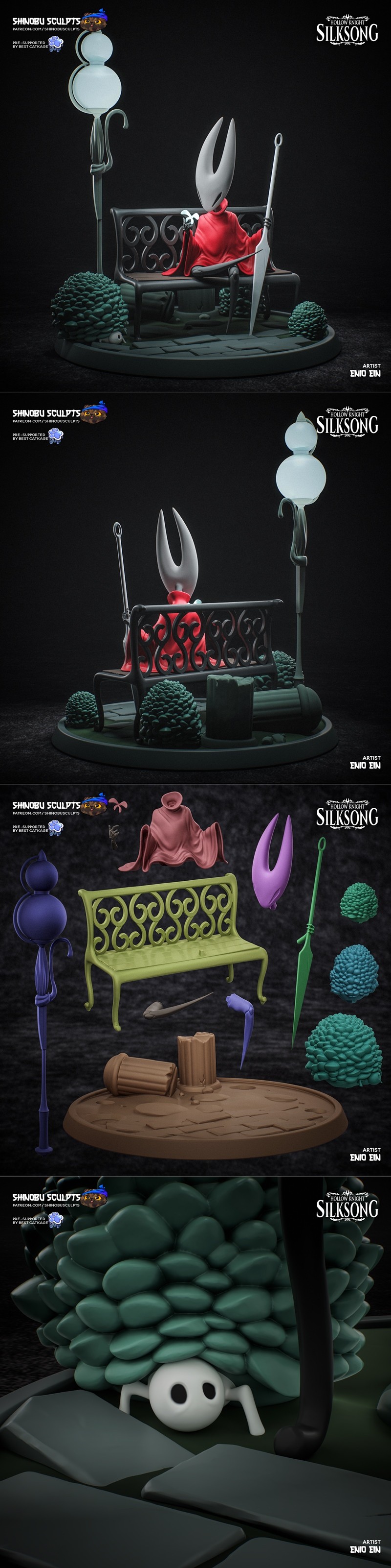 Shinobu匠心打造——空洞骑士：蜂鸟3D打印模型|Shinobu Sculpts – Hornet – Hollow Knight Silksong – 3D Print Model STL