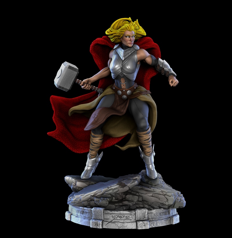 龙之收藏者——索尔女士 3D打印模型|Dragon Collector – Lady Thor – 3D Print Model