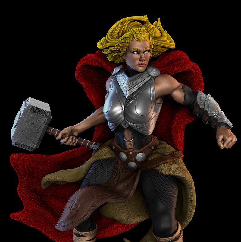 龙之收藏者——索尔女士 3D打印模型|Dragon Collector – Lady Thor – 3D Print Model