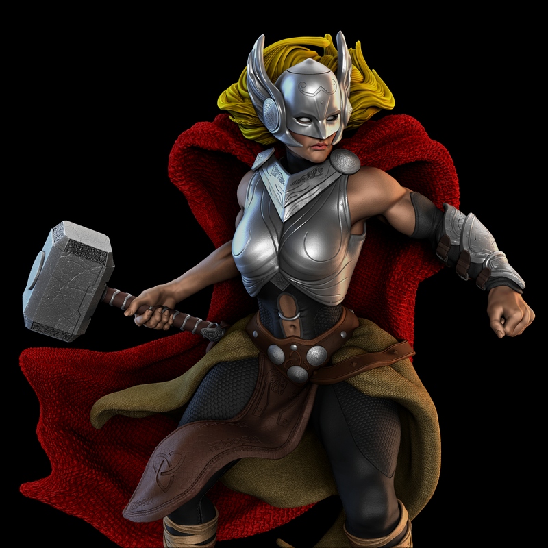 龙之收藏者——索尔女士 3D打印模型|Dragon Collector – Lady Thor – 3D Print Model
