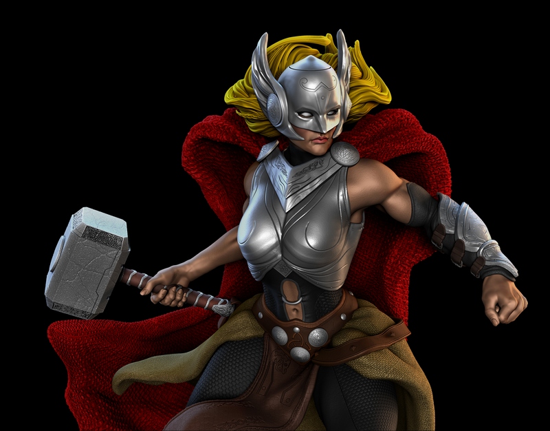 龙之收藏者——索尔女士 3D打印模型|Dragon Collector – Lady Thor – 3D Print Model