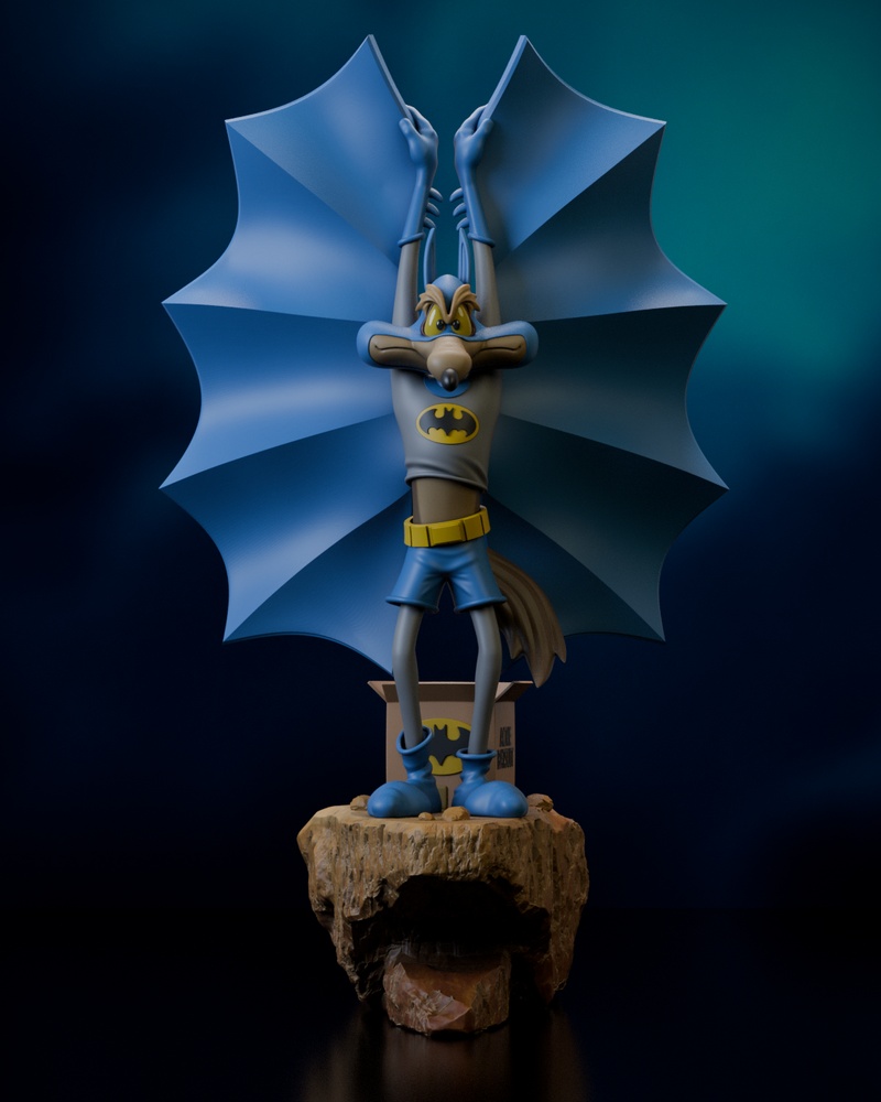 3D打印模型：疯狂动物城与蝙蝠侠角色拼接造型|Merge Project Figures – Wile. E Coyote – Batman – 3D Print Model