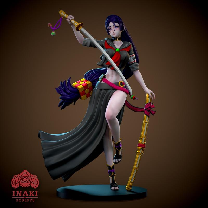 Inaki工作室打造的《文官雷公》3D打印模型|Inaki Sculpts – Minomoto No Raikou – 3D Print Model STL