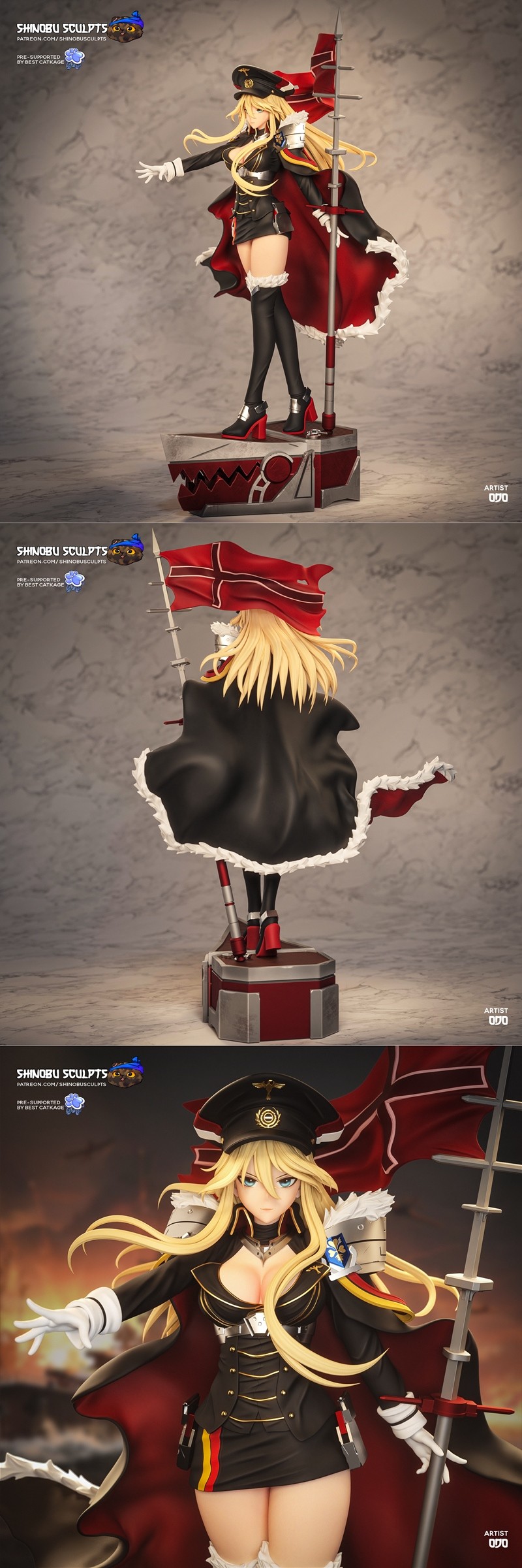 滨田·巴尔的摩·碧蓝航线·3D打印模型|Shinobu Sculpts – Bismarck – Azur Lane – 3D Print Model STL