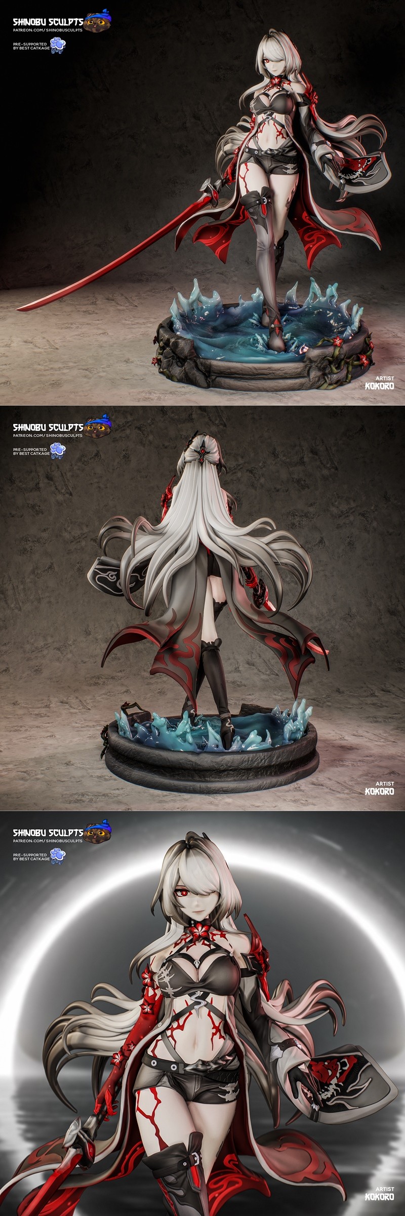 神无 手工雕刻 亚刻隆 星铁 3D打印模型|Shinobu Sculpts – Acheron – Honkai – Star Rail – 3D Print Model STL