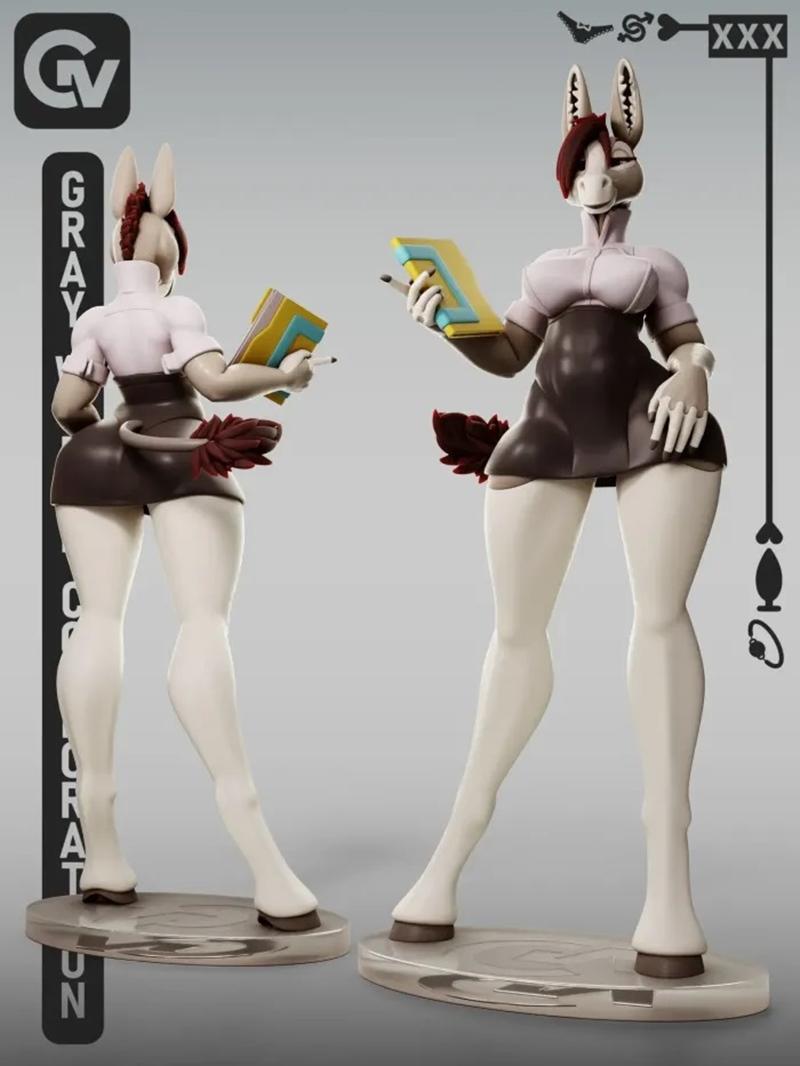 灰世界公司 - 3D打印模型 - 毛茸茸的驴|Gray World Corporation – Furry Donkey – 3D Print Model STL