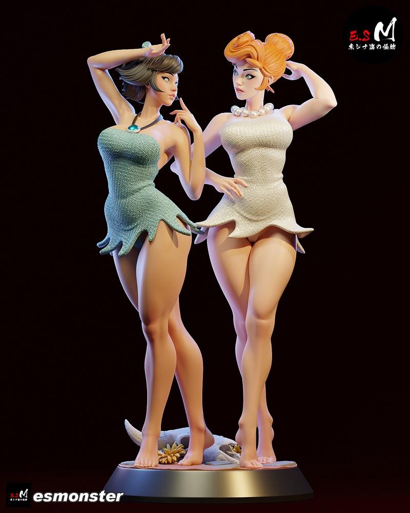 E.S.怪物 - 巴蒂·鲁布与威尔玛 P2 - 3D打印模型|E.S Monster – Betty Rubble & Wilma P2 – 3D Print Model STL