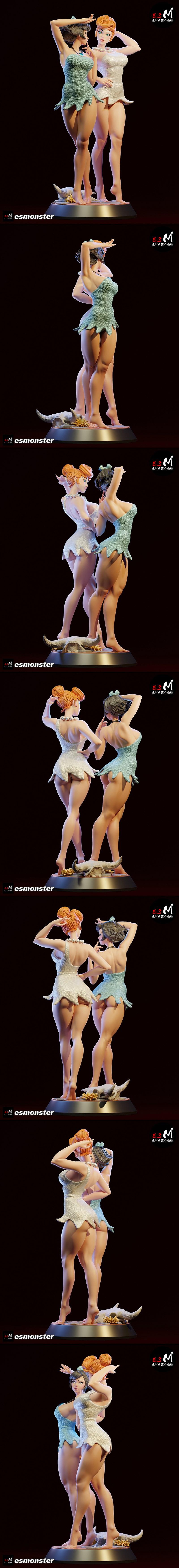 E.S.怪物 - 巴蒂·鲁布与威尔玛 P2 - 3D打印模型|E.S Monster – Betty Rubble & Wilma P2 – 3D Print Model STL