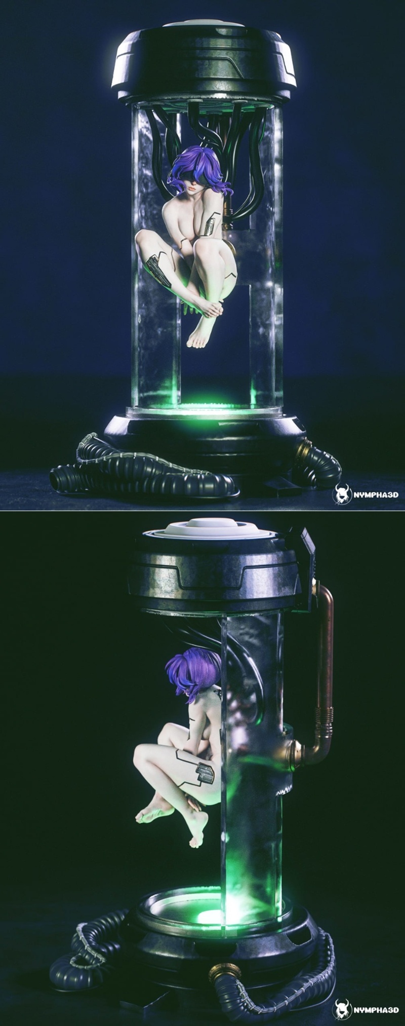 Nympha - 赛博朋克：牧之子 3D打印模型|Nympha – Motoko Kusanagi – Ghost in the Shell – 3D Print Model STL