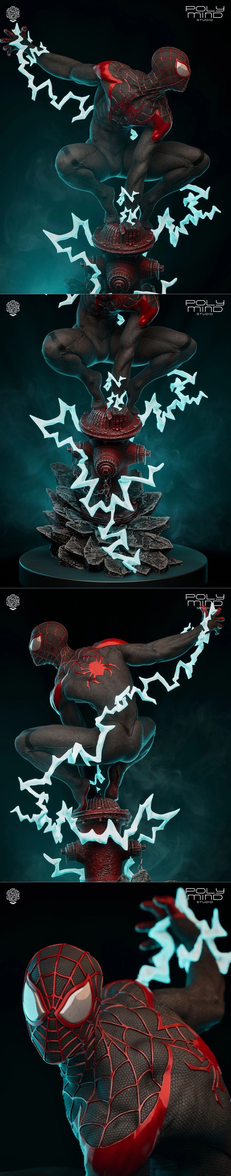 PolyMind Studio - 真人快打 - 米尔顿·莫拉莱斯 3D打印模型|PolyMind Studio – Miles morales – 3D Print Model STL