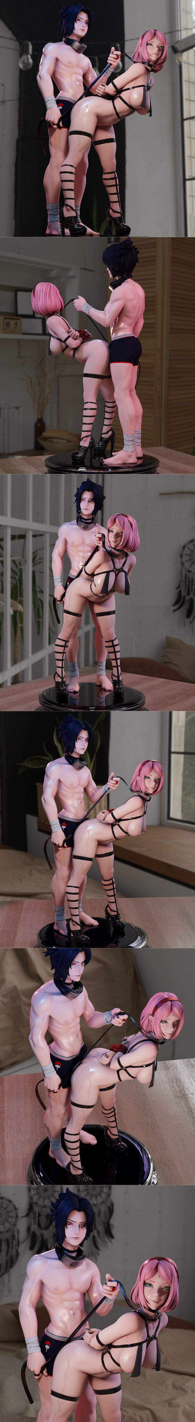 Momoji - 三代目火影与雏田 3D打印模型|Momoji – Sasuke and Sakura – 3D Print Model STL