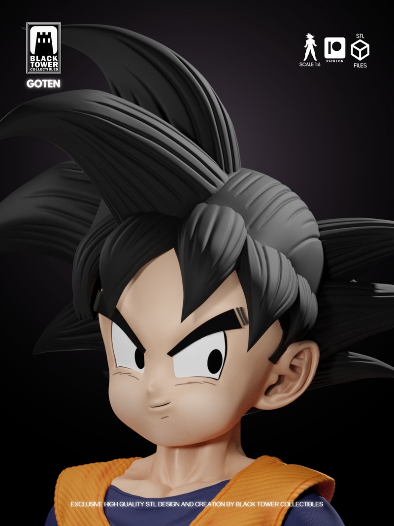 黑塔收藏品-Goten-3D打印模型|Black Tower Collectibles – Goten – 3D Print Model