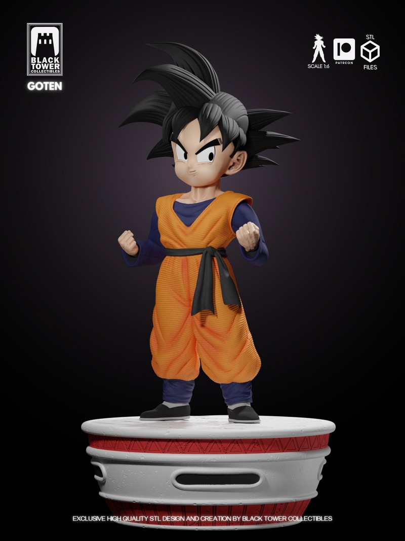 黑塔收藏品-Goten-3D打印模型|Black Tower Collectibles – Goten – 3D Print Model