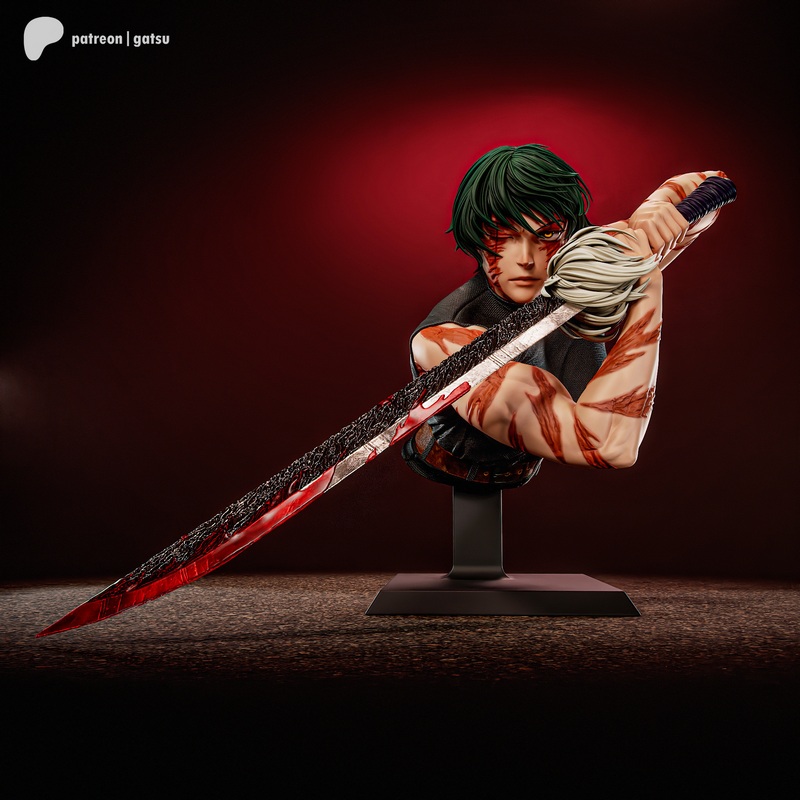 咒术回战 - 麻美真嗣 3D打印模型|Gatsu Studios – Jujutsu Kaisen – Maki Zenin Bust – 3D Print Model