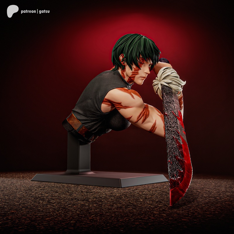 咒术回战 - 麻美真嗣 3D打印模型|Gatsu Studios – Jujutsu Kaisen – Maki Zenin Bust – 3D Print Model