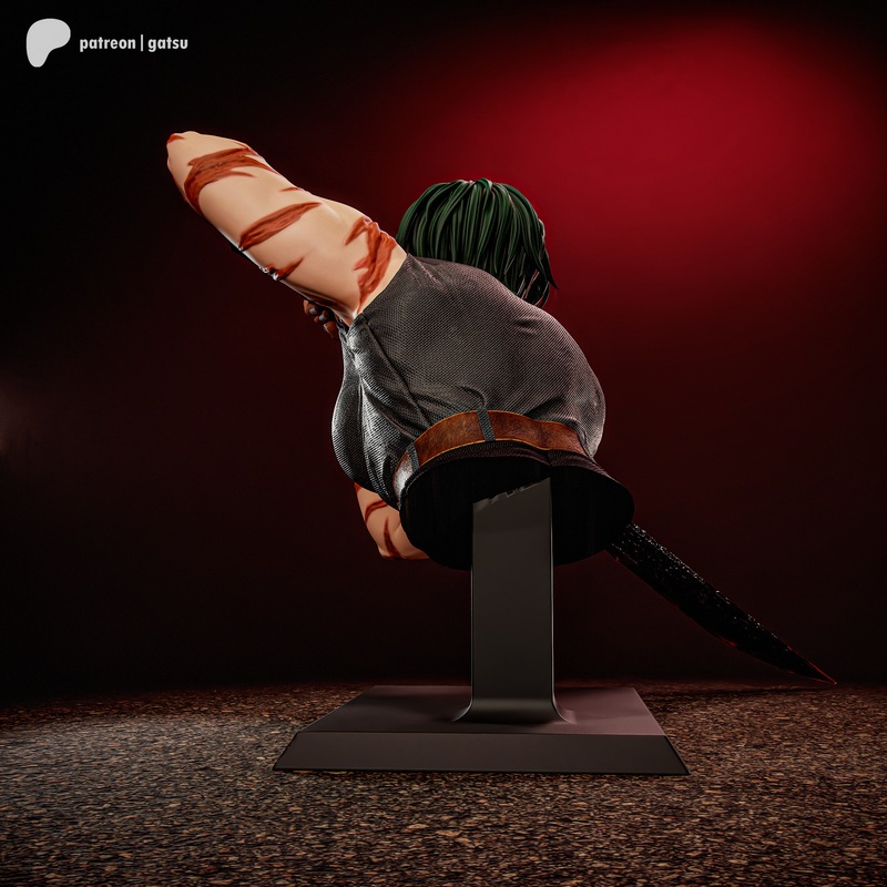 咒术回战 - 麻美真嗣 3D打印模型|Gatsu Studios – Jujutsu Kaisen – Maki Zenin Bust – 3D Print Model