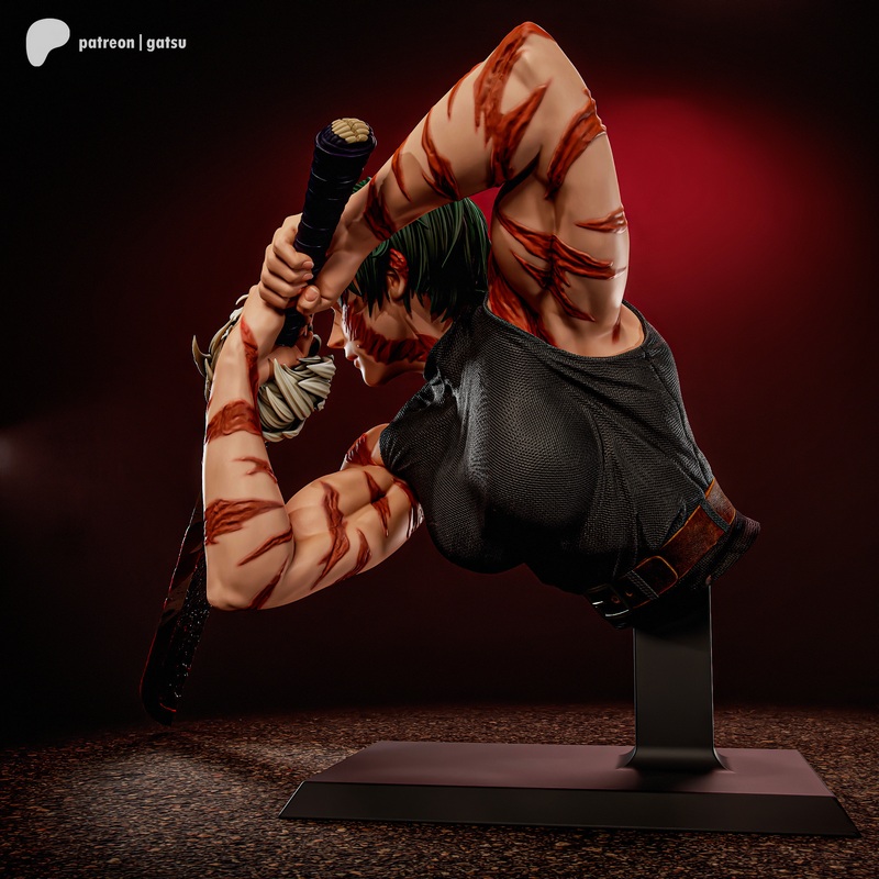 咒术回战 - 麻美真嗣 3D打印模型|Gatsu Studios – Jujutsu Kaisen – Maki Zenin Bust – 3D Print Model