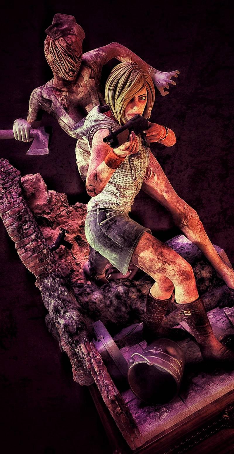 MCM3D – Silent Hill Diorama – Heather & Nurse – 3D Print Model STL
