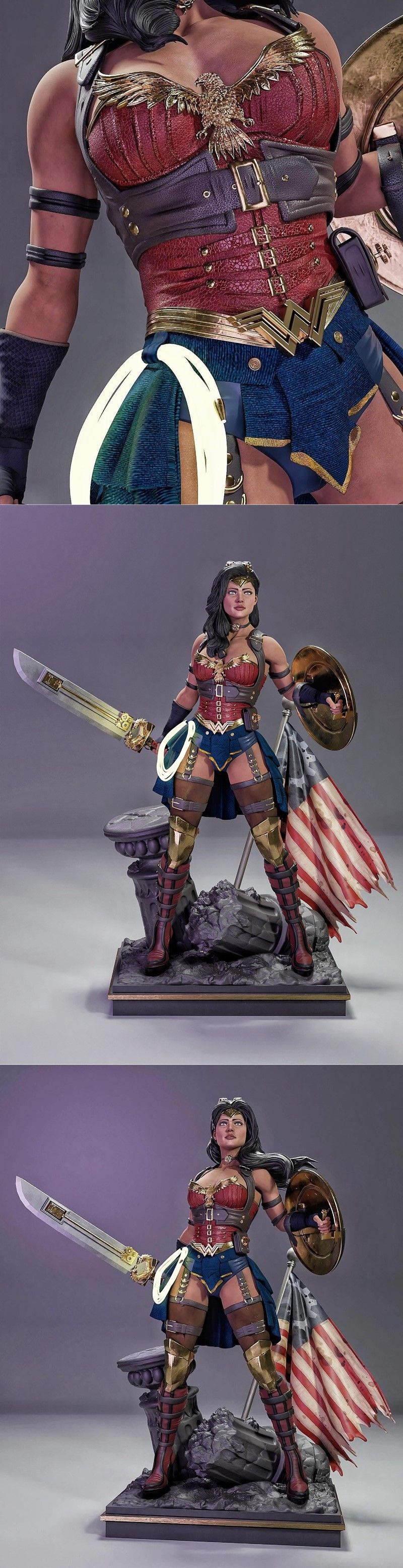 MCM3D – Wonder Woman (Steampunk) – 3D Print Model STL