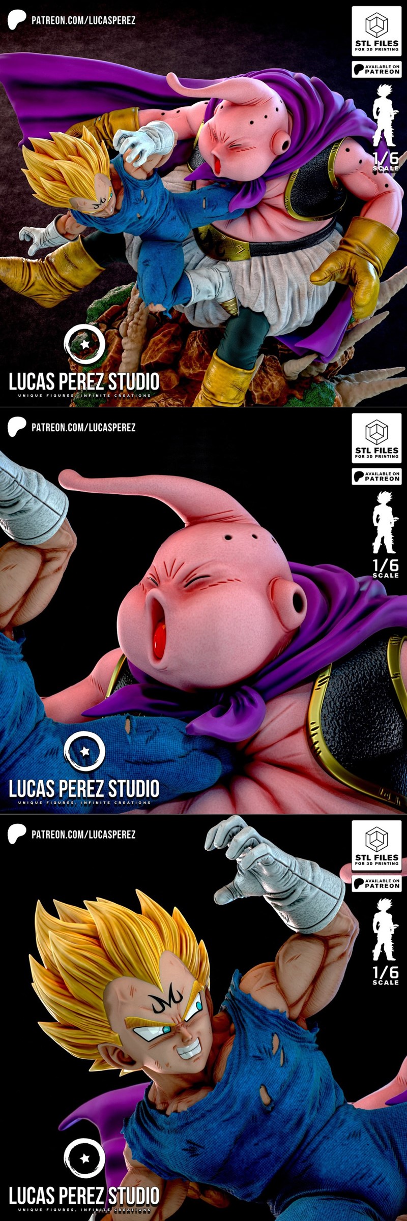 卢卡斯·佩雷斯 3D打印模型：贝吉塔对战布布|Lucas Perez – Majin Vegeta vs Buu – 3D Print Model STL