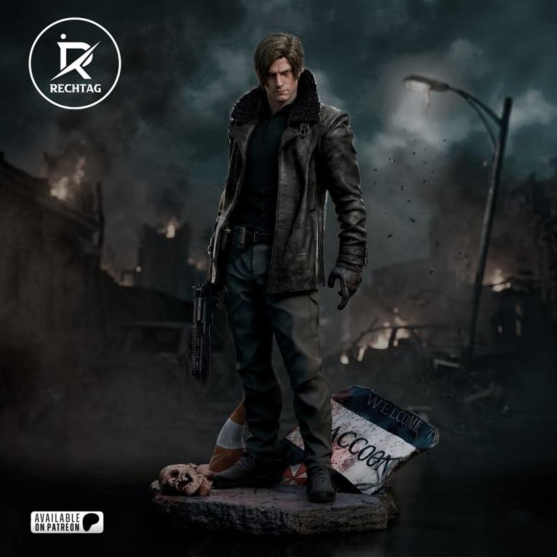 莱昂·S·肯尼迪残余邪恶雕像 3D打印模型|Leon S. Kennedy Residual Evil Statue – 3D Print Model STL