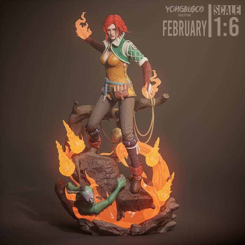 Yongblood Sculpture – Triss Merigold – The Witcher 3 – 3D Print Model STL