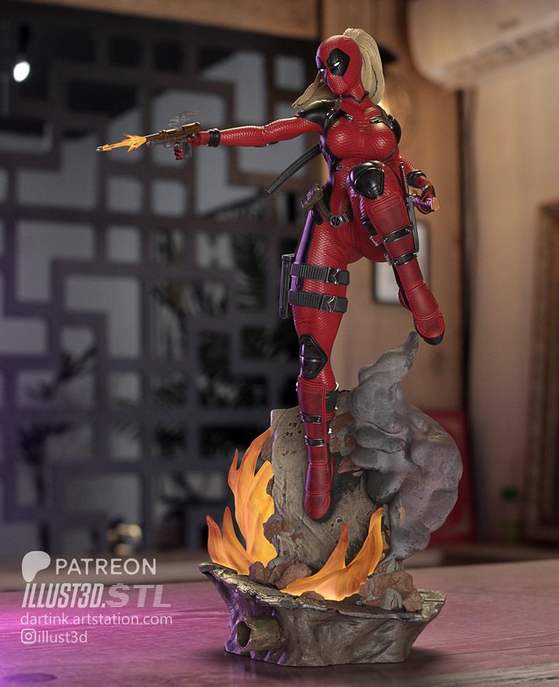 illust3d – Lady Deadpool – 3D Print Model STL