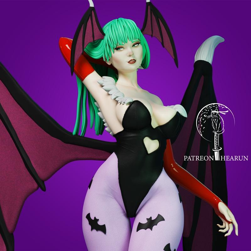 Hearun Morrigan Aensland 3D打印模型|Hearun – Morrigan Aensland SFW – 3D Print Model STL