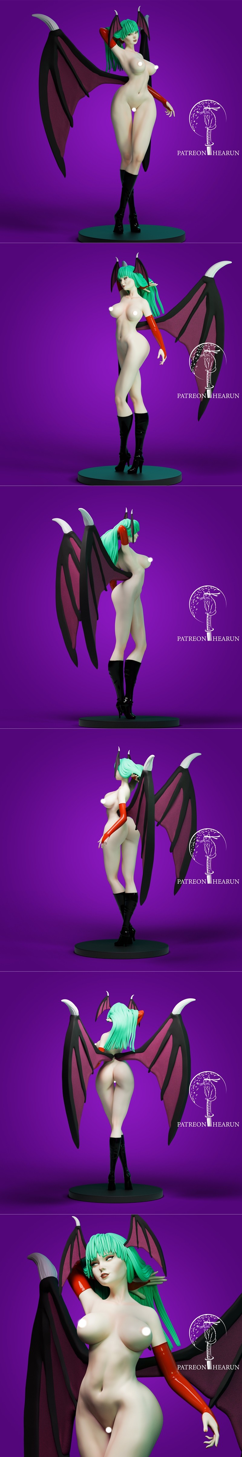 Hearun Morrigan Aensland 3D打印模型|Hearun – Morrigan Aensland NSFW Version – 3D Print Model STL