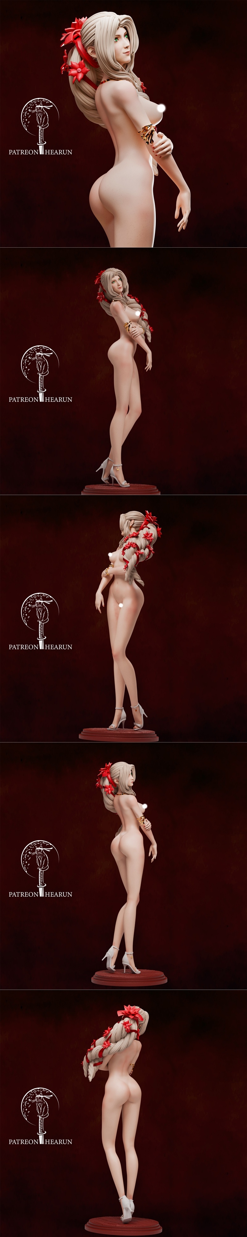 Hearun – Aerith Gainsborough Final Fantasy NSFW Version – 3D Print Model STL