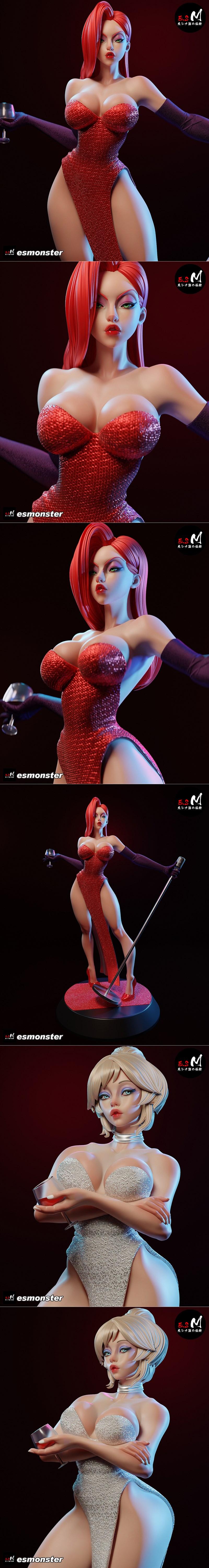 E.S怪物——杰西卡兔子与霍莉的3D打印模型|E.S Monster – Jessica Rabbit & Holly Would – 3D Print Model STL